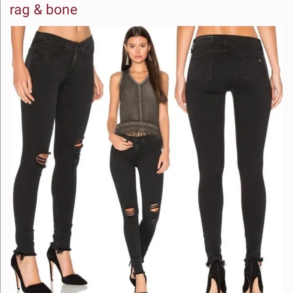 Rag and bone distressed legging jeans 24